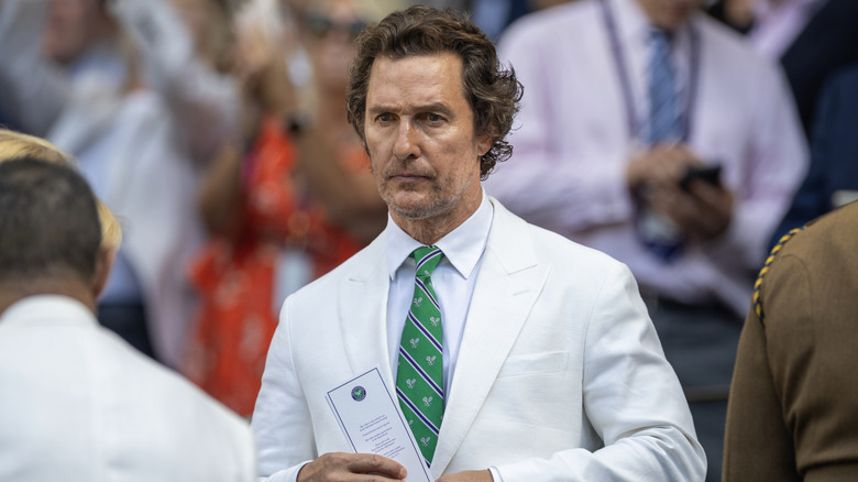 Matthew McConaughey attends the final match at Wimbledon 2025