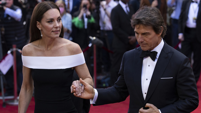 Kate Middleton and Tom Cruise at the 2022 premiere of "Top Gun: Maverick"