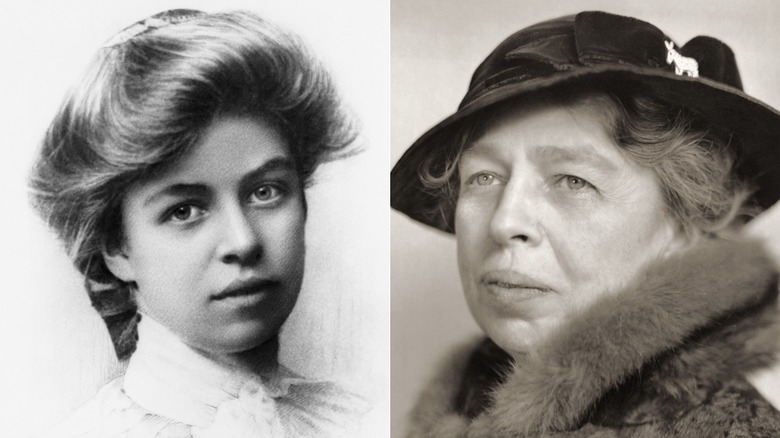Side-by-side photos of Eleanor Roosevelt