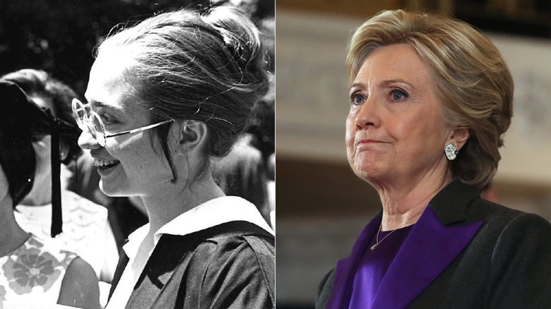 Side-by-side photos of Hillary Clinton