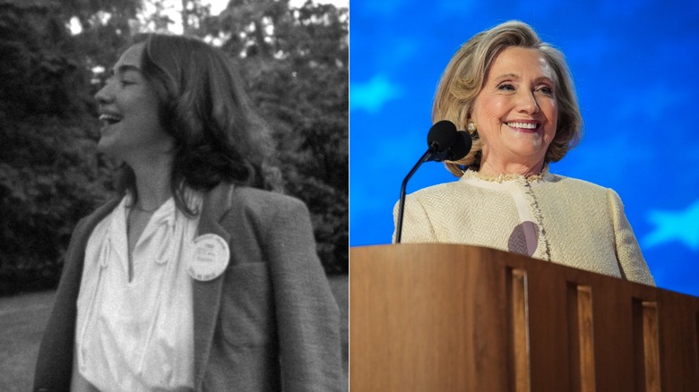 Side-by-side photos of Hillary Clinton