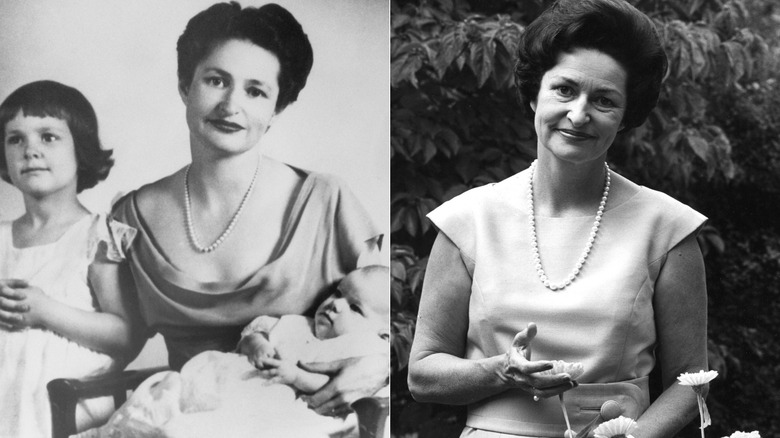 Side-by-side photos of Lady Bird Johnson