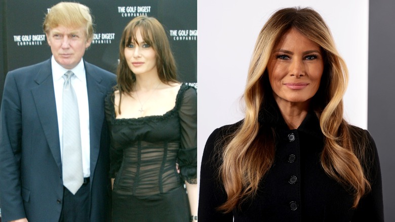 Side-by-side photos of Melania Trump