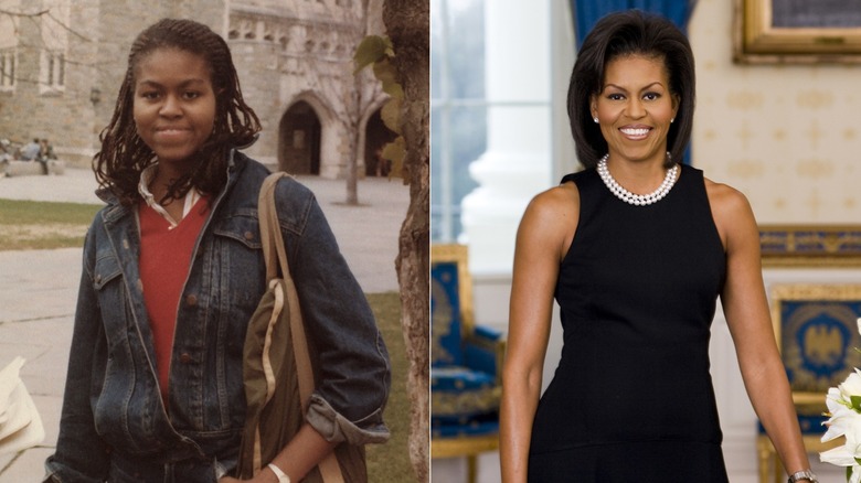 Side-by-side photos of Michelle Obama