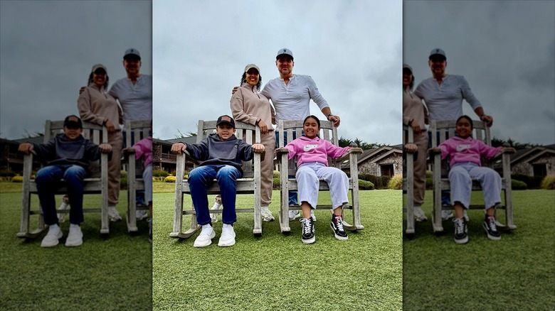 Tamera Mowry, Adam Housley, Aden Housley, and Ariah Housley in Bodega Bay