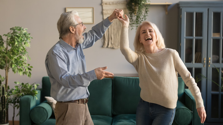 Older couple dancing