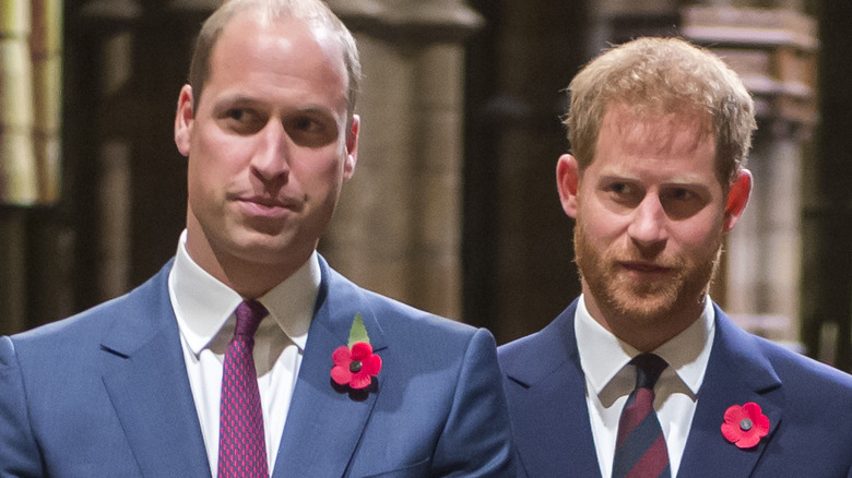 Princes William and Harry in suits