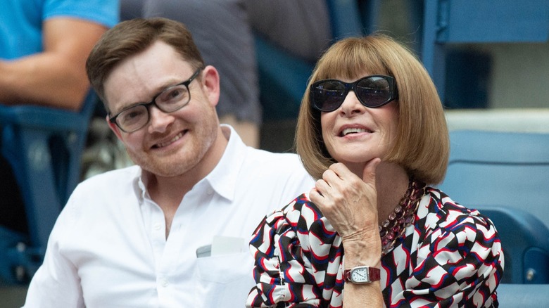 Charles Shaffer and Anna Wintour watching the US Open in 2018