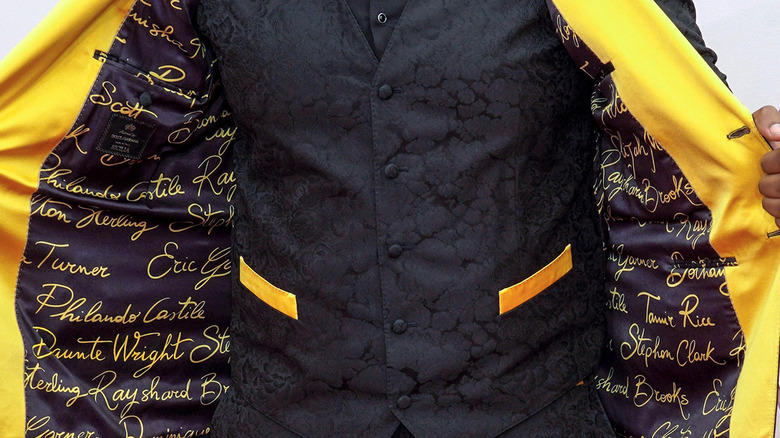 Names on Travon Free's jacket lining