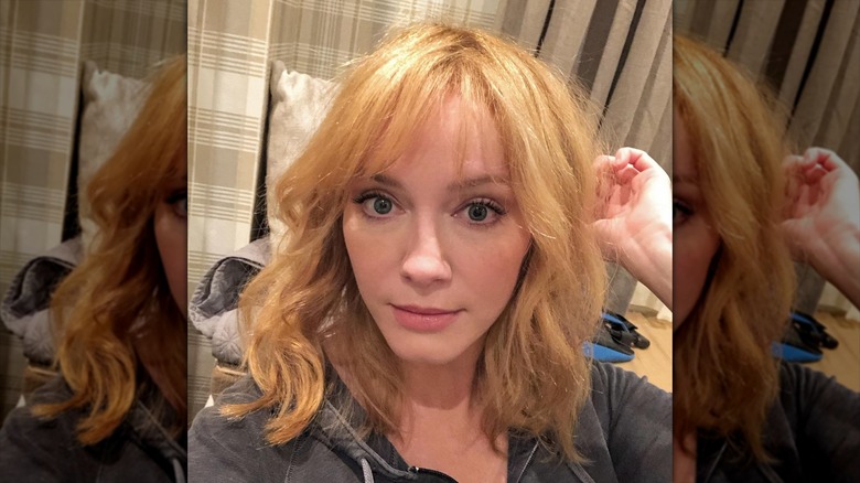 Christina Hendricks posing for selfie