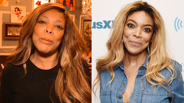 Split image of Wendy Williams without makeup and wearing makeup