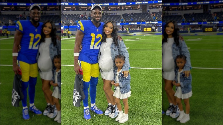 Van Jefferson with his wife and daughter