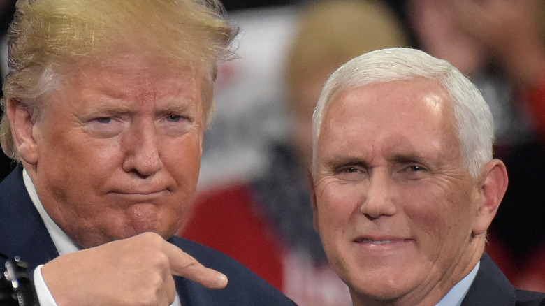 Donald Trump and Mike Pence at a rally 