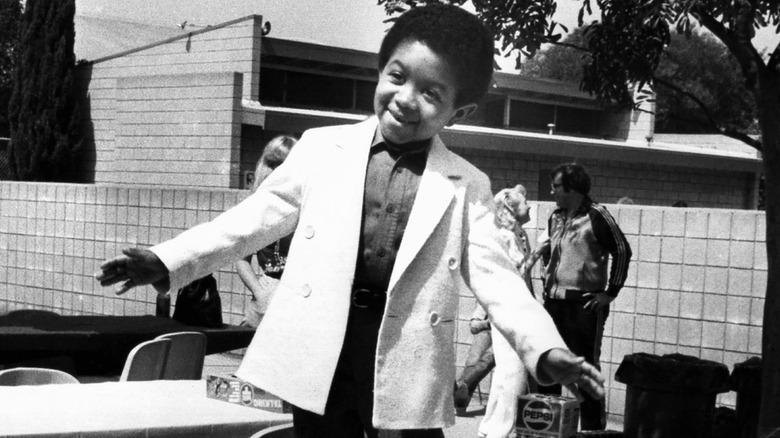 Emmanuel Lewis in black-and-white