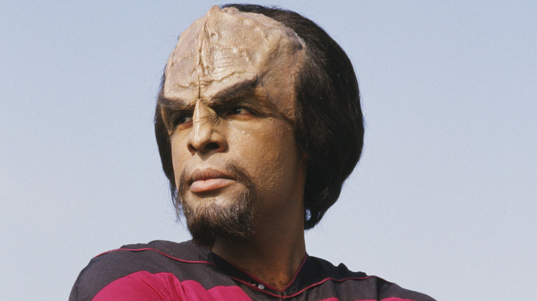 Michael Dorn in costume as Worf
