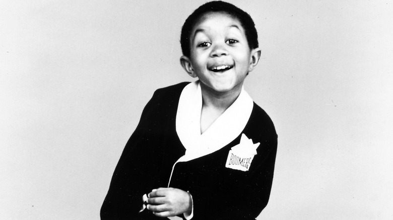 Emmanuel Lewis in black-and-white
