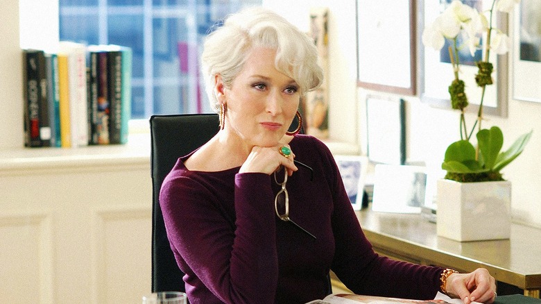 Meryl Streep at her desk in The Devil Wears Prada