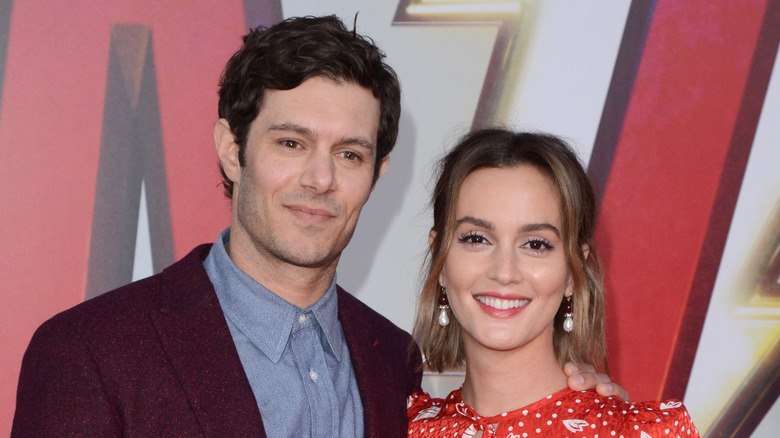 Leighton Meester and Adam Brody smiling