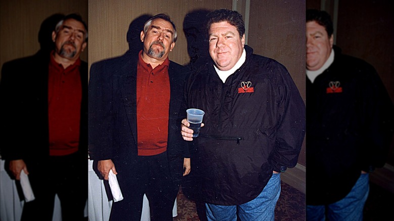 John Ratzenberger and George Wendt at a comedy festival in 1998
