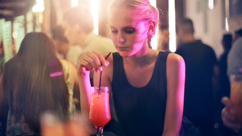 woman drinking alcohol