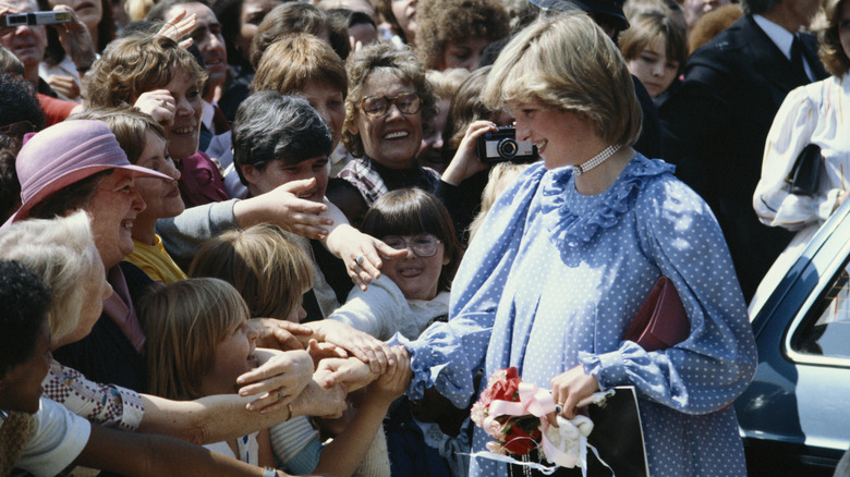 Princess Diana meeting with members of the public