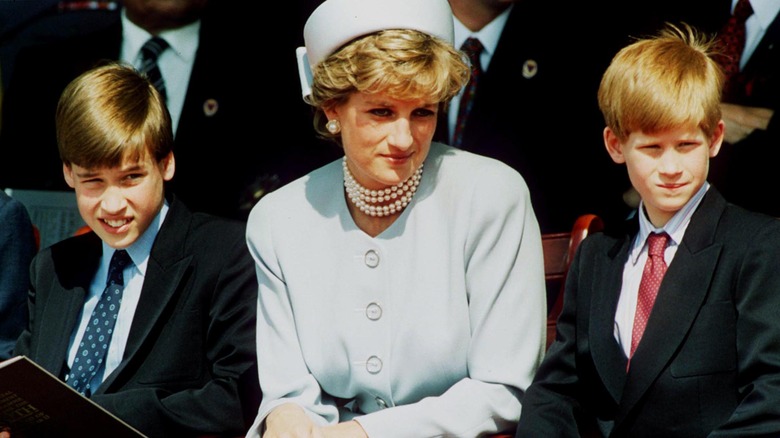 Princess Diana with sons William and Harry