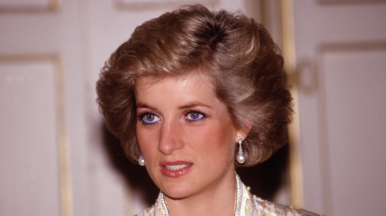Princess Diana looks steely