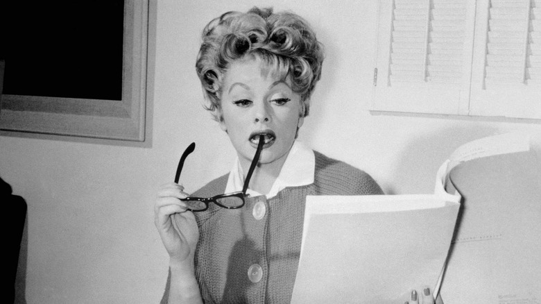 Lucille Ball reading a script