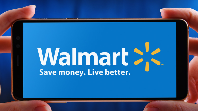 Walmart logo in phone