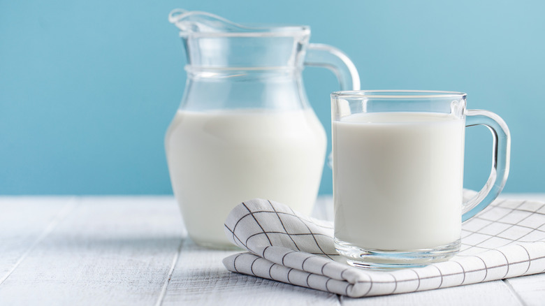 jug and glass of milk