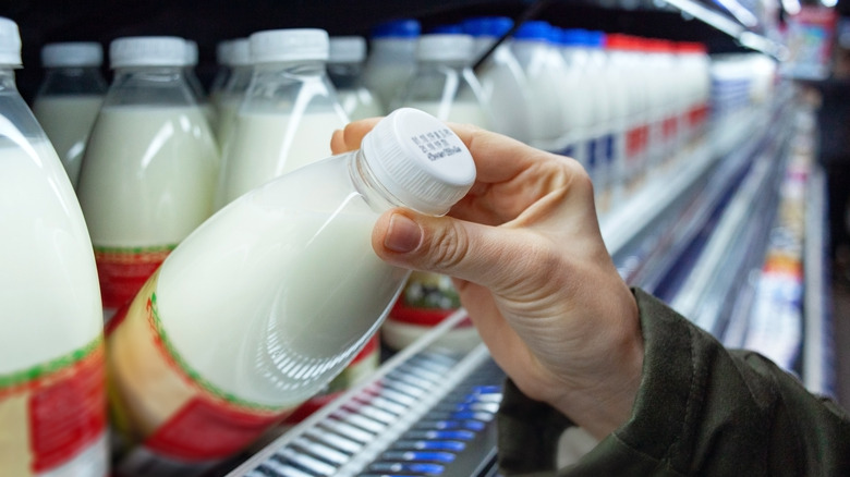 Hand selecting milk