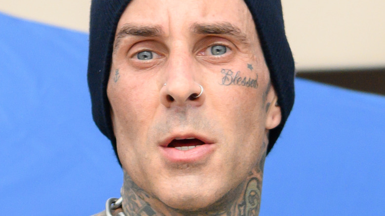 Travis Barker wearing beanie