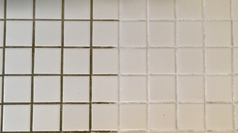 Grout cleaning before and after 