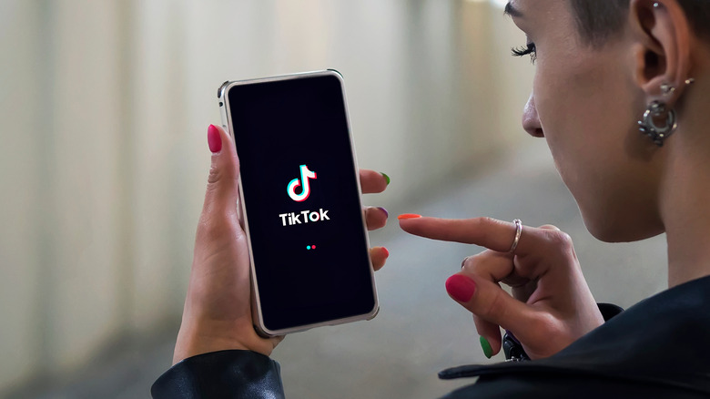 Person using TikTok app