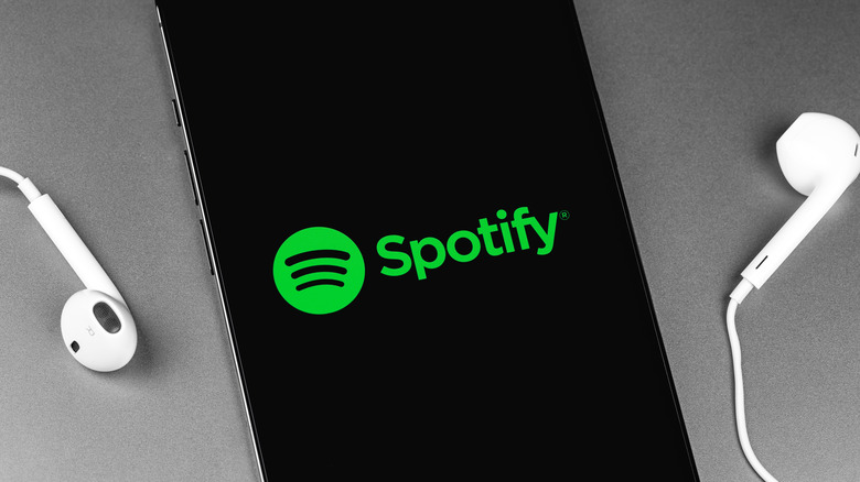 Spotify app open on phone 