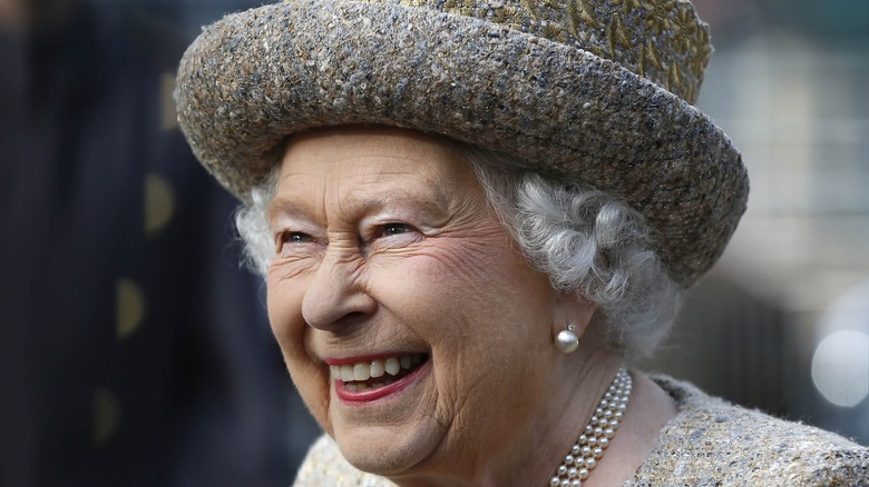 Queen Elizabeth laughing