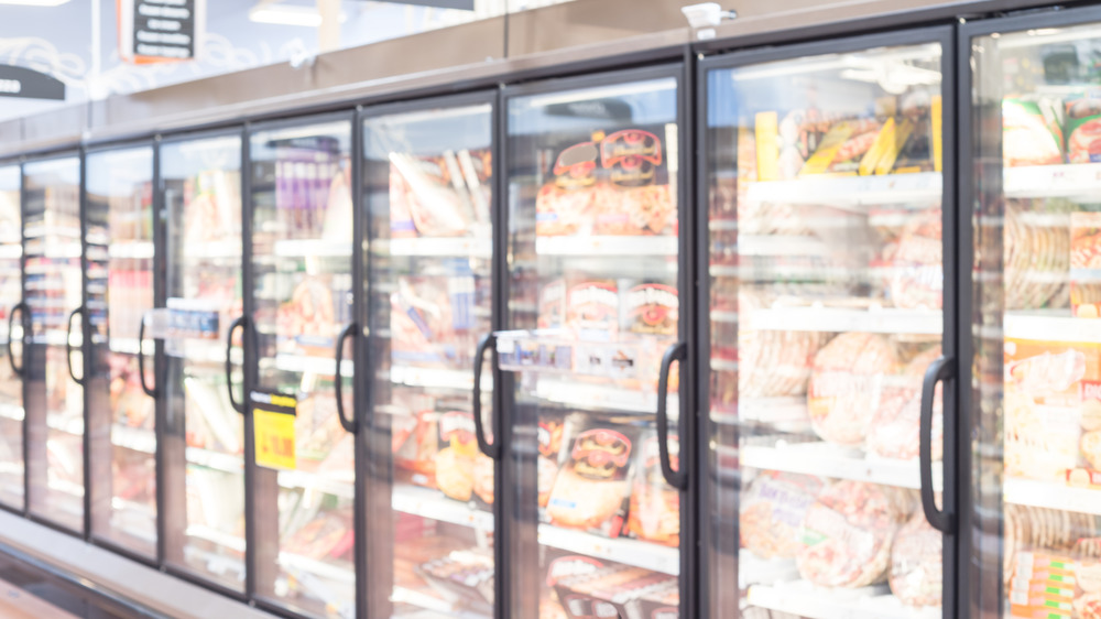 Grocery store frozen food section