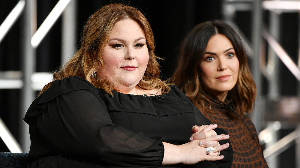 Chrissy Metz and Mandy Moore sit together