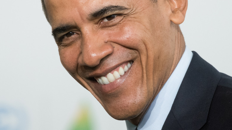 Close up, Barack Obama smiling