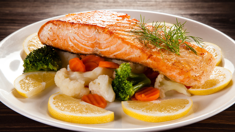 salmon and veggies