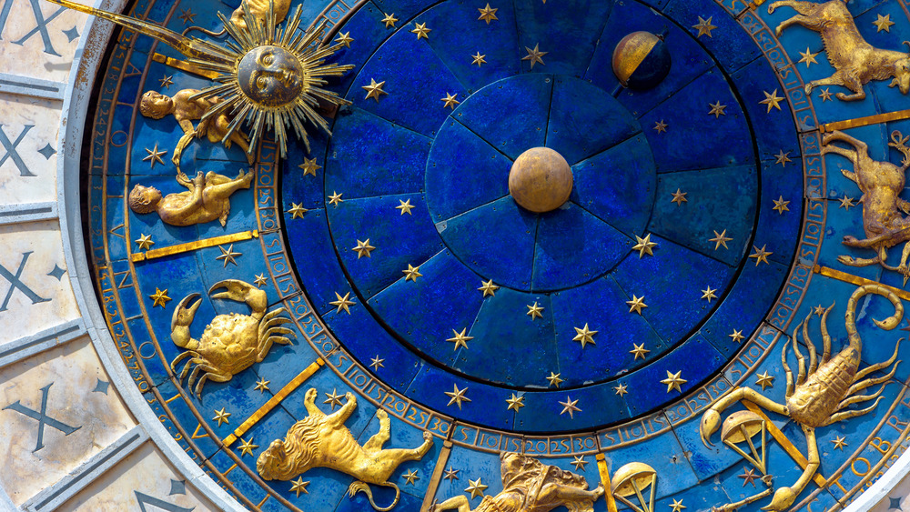 Blue and gold astrological houses