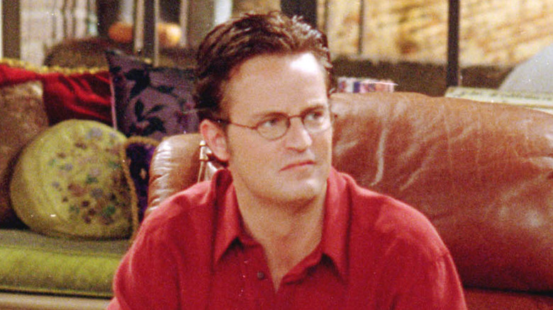 Matthew Perry on the set of Friends.