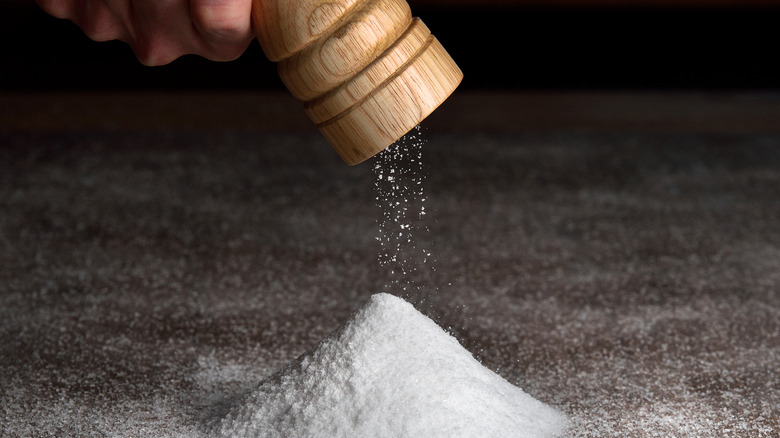 Salt from a grinder