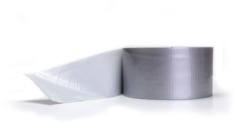 A roll of duct tape on a white background 