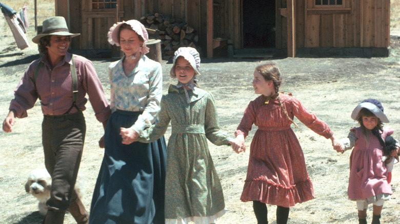 Ingalls family on the 1970s Little House on the Prairie set