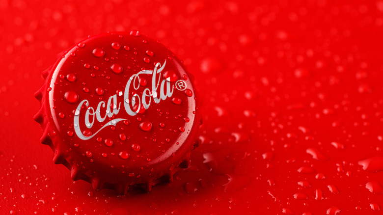 Coca-Cola's iconic logo on a bottle cap