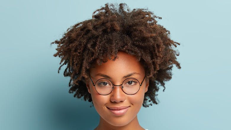 woman with curly hair