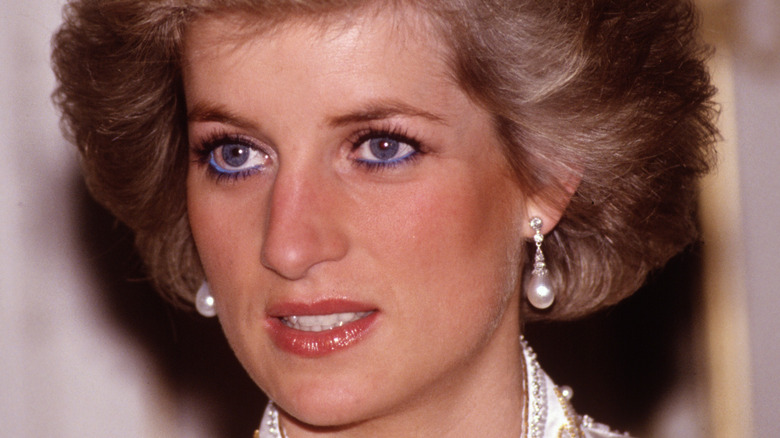 Princess Diana with blue eyeliner