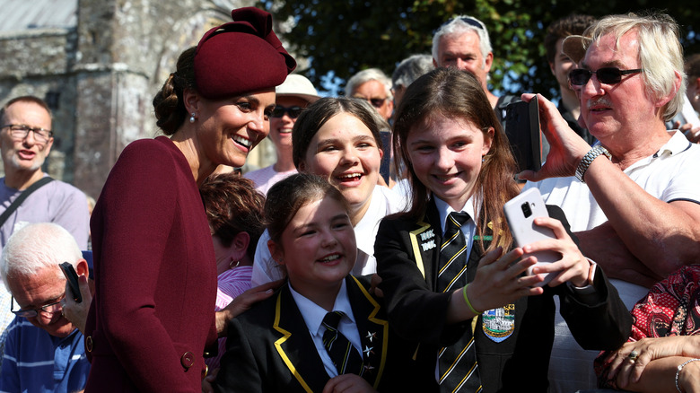 Catherine, Princess of Wales, takes a selfie with fans in 2023