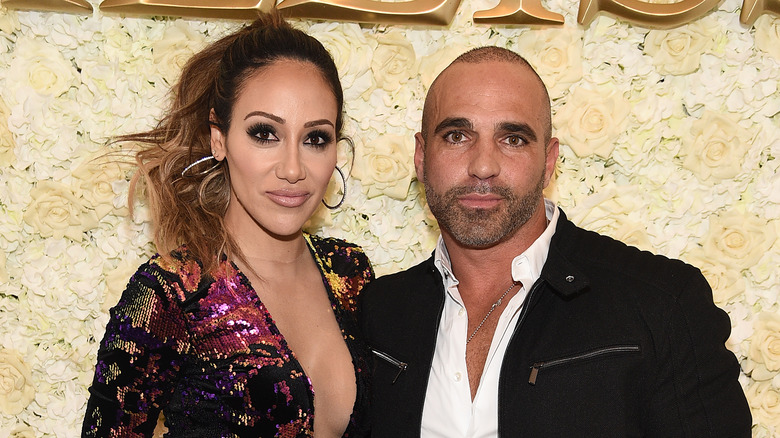 Melissa and Joe Gorga posing on the red carpet 